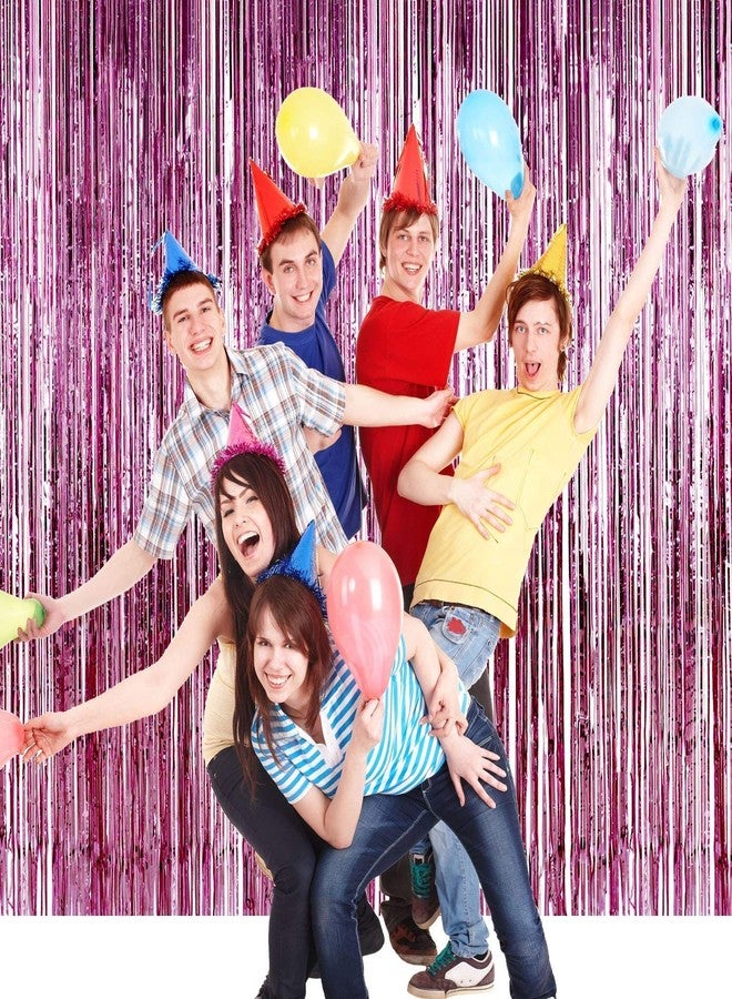 ANG Foil Party Wall Curtain, 6x3 Ft., Pink, Pack of 2 - Image 2